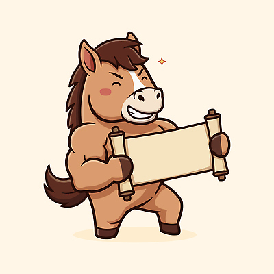 캐릭터 감정 컨셉 건강 파일형식 벡터 말_게임 귀여움 즐거움 포즈 Scroll 그림 디자인 마법 운동 근육 동물 상상 기능 특징 장신구 백그라운드 표현 일러캐릭터 일러스트 AI파일