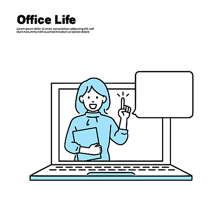 직업 컨셉 회사 비즈니스 말하기 신체부위 전자제품 작업 파일형식 벡터 사무실 대화 컴퓨터 사람 문서 손 스크린 직장 소통 자료 업무 직장인 표정 감정 기술 국내일러스트 일러스트 AI파일