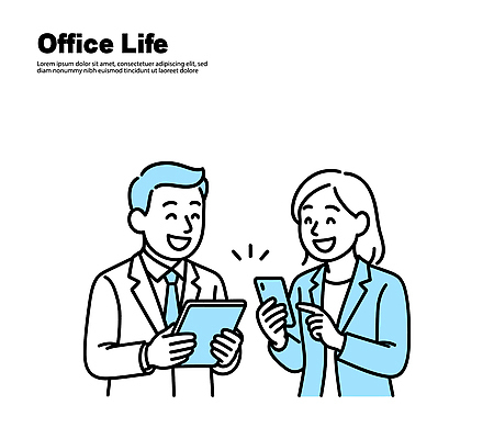 감정 컨셉 회사 비즈니스 관계 말하기 핸드폰 스마트기기 작업 파일형식 벡터 사무실 동료 소통 스마트폰 기계 대화 정보 즐거움 표정 협력 업무 모던 직장 연결 기술 친목 공유 아이디어 국내일러스트 일러스트 AI파일