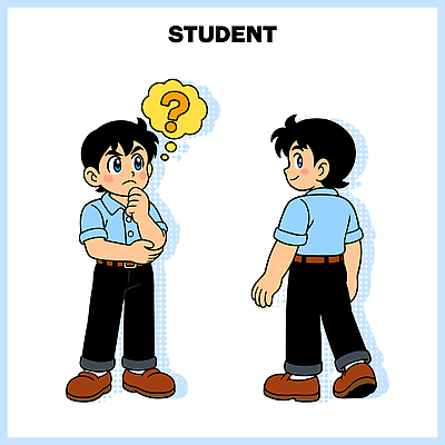 캐릭터 학생 교육 남자 감정 뷰포인트 컨셉 모션 사람 파일형식 벡터 질문 고민 생각 옆모습 표정 상상 백그라운드 남학생 표현 학습 청소년 관찰 디자인 호기심 일러스트 일러캐릭터 AI파일