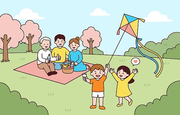 식물 계절 공공시설 감정 음식 컨셉 관계 야외활동 전통놀이 생태계 파일형식 벡터 봄 가족 소풍 공원 연날리기 행복 자연 놀이 모션 꽃 나무 자유 친구 즐거움 잔디 바구니 디저트 오후 일러스트 국내일러스트 AI파일
