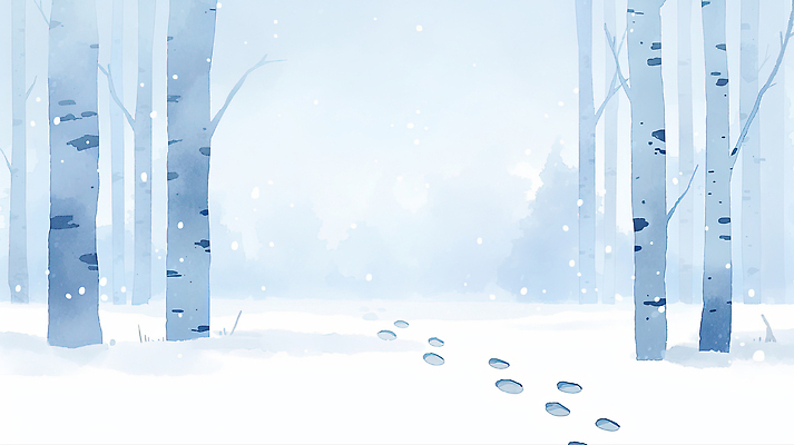 식물 계절 컬러 컨셉 겨울 자국 휴식 눈_날씨 풍경 트래킹 생태계 파일형식 숲 발자국 나무 차가움 흰눈 자연 고요 파란색 등산 산책 평화 겨울풍경 조용 뷰티풀 JPG 일러스트 국내일러스트