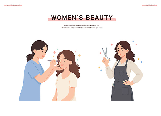 여자 일러스트 화장 뷰티 유행 화장품 도구 전문직 미용실 스케치 이발 피부 서비스 그림 시술 뷰티풀 스타일링 국내일러스트 AI파일 직업 미술 사람 신체부위 뷰티샵 파일형식 벡터
