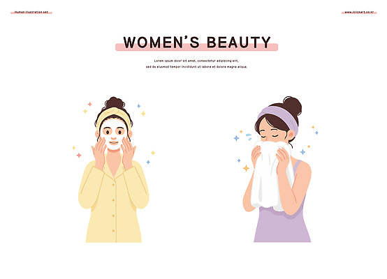 여자 얼굴 일러스트 건강 관리 마스크 수건 화장 뷰티 청결 화장품 세수 피부 피부관리 스킨케어 뷰티풀 생활습관 자기관리 국내일러스트 AI파일 사람 신체부위 위생용품 위생 습관 파일형식 벡터