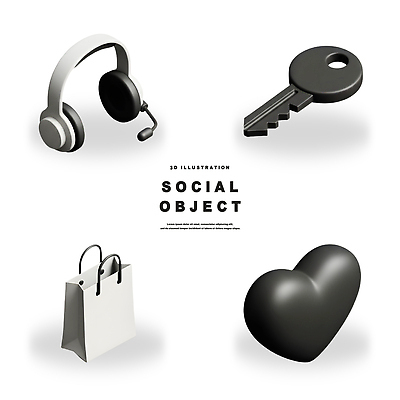 PSD 편집이미지 디자인 예술 열쇠 그래픽 쇼핑백 3D 디지털 헤드폰 하트 표현 오브젝트 소셜 편집3D 모양 음향기기 가방 디지털합성 파일형식