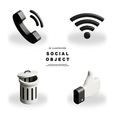 PSD 편집이미지 디자인 그래픽 컴퓨터 3D 디지털 쓰레기통 최고 전화기 오브젝트 그림 신호 와이파이 소셜 편집3D 전자제품 디지털합성 무선인터넷 파일형식