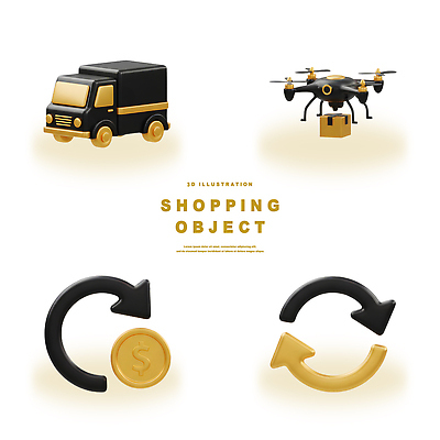 PSD 편집이미지 돈 기술 쇼핑 트럭 상품 배송 오브젝트 순환 온라인쇼핑 드론 편집3D 모션 자동차 3D 재산 온라인 파일형식
