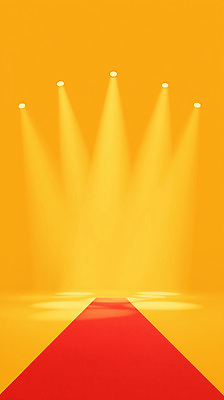 편집이미지 컬러 컨셉 파일형식 조명 카펫 빨간색 노란색 백그라운드 평면 전시 특별함 이벤트 무대 시선 중앙 분위기 화려 패션 JPG 이미지편집
