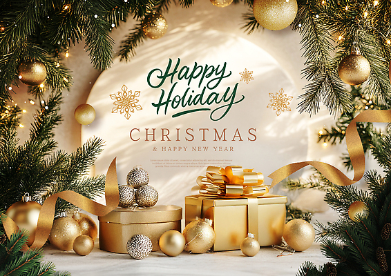 식물 편집이미지 기념일 감정 컬러 컨셉 이벤트 파일형식 크리스마스 새해 장식 연말 선물 금색 나무 리본 축제 분위기 휴일 기쁨 기념 파티 PSD 이미지편집