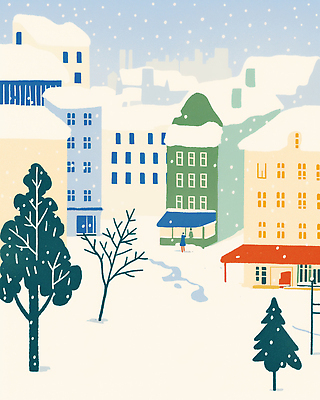 JPG 나무 컬러 겨울 일러스트 모션 자연 하늘 바람 표정 사람 풍경 건물 일상 마을 얼음 산책 조화 기온 국내일러스트 AI일러스트 AI콘텐츠 자연요소 식물 건축물 계절 날씨 휴식 라이프 생태계 파일형식