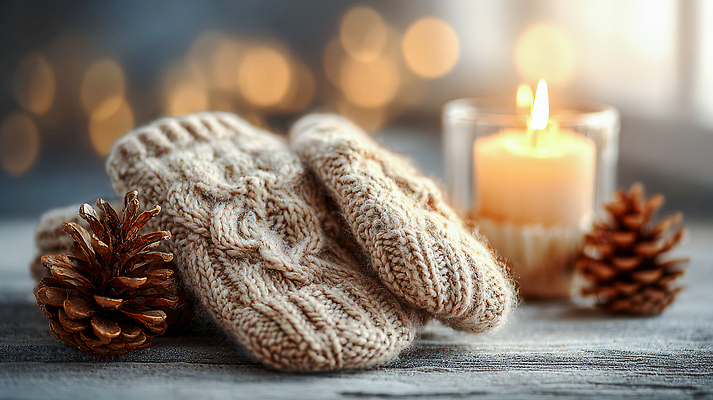 JPG 나무 편집이미지 장갑 겨울 초 조명 잔 실내 따뜻함 장식 소나무 분위기 포근함 편안함 오브젝트 니트 편집실사 AI포토 AI콘텐츠 식물 식기 잡화 계절 컨셉 상의 내부 감각 CG 파일형식