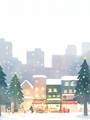 JPG 나무 행복 컬러 크리스마스 겨울 일러스트 가족 조명 따뜻함 풍경 장식 산타클로스 마을 상점 축제 식사 기쁨 휴일 분위기 연휴 국내일러스트 AI일러스트 AI콘텐츠 식물 계절 기념일 감정 컨셉 관계 공휴일 파일형식