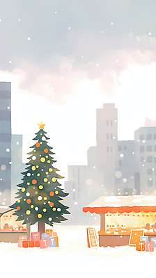 JPG 나무 감정 크리스마스 겨울 일러스트 따뜻함 선물 풍경 여러명 장식 빛 크리스마스트리 상점 축제 도시 휴일 분위기 시장 즐거움 국내일러스트 AI일러스트 AI콘텐츠 식물 계절 기념일 다수 컨셉 사람 파일형식