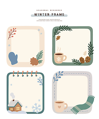 디자인 계절 커피 컬러 크리스마스 겨울 일러스트 휴식 프레임 따뜻함 디지털 매력적 나뭇가지 메모지 눈송이 초승달 오브젝트 자원 아이템 국내일러스트 AI파일 나무 기념일 음료 컨셉 눈_날씨 사무용품 달 파일형식 벡터