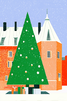 JPG 나무 외관 기념일 행복 포스터 크리스마스장식 크리스마스 겨울 일러스트 가족 장식 크리스마스트리 축제 도시 성 즐거움 연말 눈내림 겨울풍경 국내일러스트 AI일러스트 AI콘텐츠 식물 건축물 계절 감정 관계 눈_날씨 풍경 이벤트 파일형식