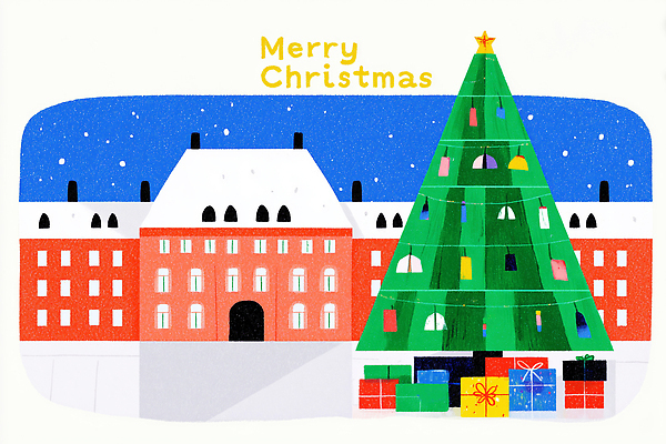JPG 포스터 컬러 크리스마스 겨울 일러스트 가족 하늘 선물 이벤트 건물 장식 친구 크리스마스트리 축제 기쁨 모임 축하 분위기 즐거움 연말 국내일러스트 AI일러스트 AI콘텐츠 건축물 계절 기념일 감정 컨셉 관계 파일형식