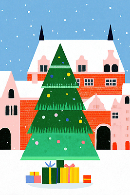 JPG 포스터 크리스마스 겨울 일러스트 가족 따뜻함 선물 풍경 건물 장식 친구 크리스마스트리 평화 축제 기쁨 눈송이 즐거움 소원 국내일러스트 AI일러스트 AI콘텐츠 건축물 계절 기념일 감정 컨셉 관계 눈_날씨 파일형식