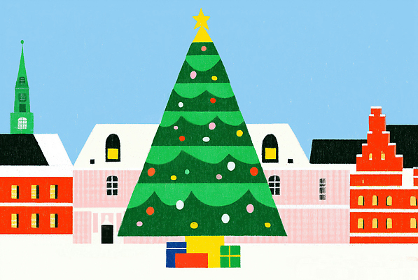 JPG 기념일 포스터 크리스마스 겨울 일러스트 가족 선물포장 선물 여러명 장식 친구 크리스마스트리 축제 휴일 도심 광장 색감 국내일러스트 AI일러스트 AI콘텐츠 계절 다수 포장 관계 사람 이벤트 도시 파일형식