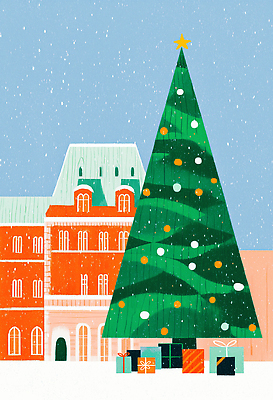 JPG 행복 감정 포스터 컬러 크리스마스 겨울 일러스트 가족 선물 사랑 풍경 건물 장식 크리스마스트리 파티 축제 모임 연말 홀리데이 국내일러스트 AI일러스트 AI콘텐츠 건축물 계절 기념일 관계 휴가 이벤트 파일형식