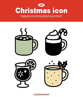 디자인 음료 크리스마스 일러스트 잔 사탕 세트 파티 쿠키 축제 휴일 따뜻한음료 스무디 엘리먼트 연말 국내일러스트 AI파일 식기 기념일 디저트 이벤트 파일형식 벡터