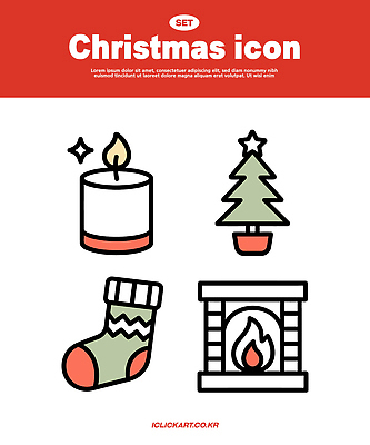 디자인 기념일 행복 크리스마스 겨울 일러스트 촛불 양말 따뜻함 장식 세트 크리스마스트리 축제 분위기 벽난로 엘리먼트 국내일러스트 AI파일 계절 감정 컨셉 초 이벤트 파일형식 벡터