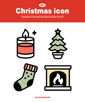 디자인 크리스마스장식 크리스마스 겨울 일러스트 촛불 양말 장식 크리스마스트리 축제 벽난로 색감 엘리먼트 국내일러스트 AI파일 계절 기념일 초 파일형식 벡터