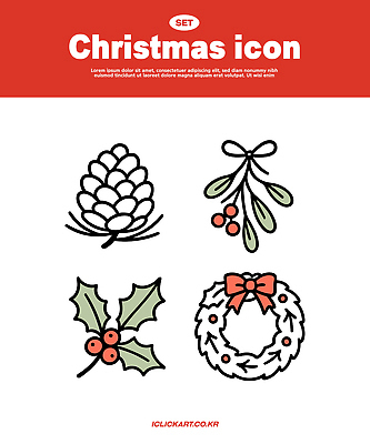 디자인 기념일 크리스마스 겨울 일러스트 자연 핀란드 장식 세트 화환 소나무 겨우살이 엘리먼트 국내일러스트 AI파일 나무 계절 꽃 북유럽 이벤트 생태계 파일형식 벡터