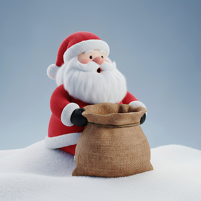 JPG 편집이미지 캐릭터 행복 백그라운드 크리스마스 겨울 가방 선물 풍경 장식 산타클로스 축제 편집3D AI컴퓨터그래픽 AI콘텐츠 잡화 계절 기념일 감정 3D 파일형식