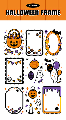 디자인 기념일 패턴 일러스트 촛불 호박 프레임 사탕 장식 파티 축제 주황색 할로윈 달콤 유령 즐거움 풍선 국내일러스트 AI파일 감정 컬러 무늬 채소 초 디저트 이벤트 맛 파일형식 벡터