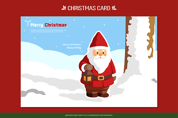 캐릭터 디자인 계절 기념일 할아버지 행복 어린이 크리스마스 겨울 일러스트 크리스마스카드 함께함 선물 풍경 산타클로스 기쁨 축하 숲 그림 국내일러스트 AI파일 노년 남자 감정 컨셉 카드_감사 사람 이벤트 파일형식 벡터