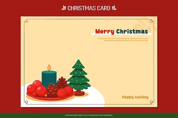 디자인 기념일 행복 컬러 크리스마스 겨울 과일 일러스트 초 가족 크리스마스카드 장식 크리스마스트리 축제 기쁨 만남 축하 분위기 연말 국내일러스트 AI파일 계절 감정 컨셉 관계 카드_감사 이벤트 파일형식 벡터