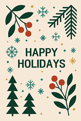 나무 디자인 계절 행복 컬러 크리스마스 겨울 일러스트 따뜻함 장식 축제 기쁨 눈송이 휴일 인사말 베리 조화 홀리데이 국내일러스트 AI파일 식물 기념일 감정 과일 휴가 눈_날씨 파일형식 벡터