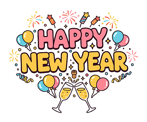디자인 컬러 일러스트 잔 새해 기념 폭죽 웃음 이벤트 타이포그라피 파티 축제 희망 기쁨 축하 샴페인 즐거움 장면 풍선 연말 국내일러스트 AI파일 문자 식기 감정 컨셉 주류 표정 파일형식 벡터