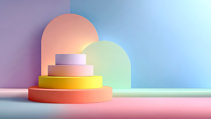 JPG 모양 편집이미지 디자인 예술 컬러 백그라운드 장식 공간 원형 구조물 모던 부드러움 그라데이션 조화 이미지편집 AI컴퓨터그래픽 AI콘텐츠 도형 건축 감각 파일형식