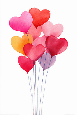 JPG 디자인 기념일 감정 포스터 예술 컬러 일러스트 생명 사랑 장식 파티 축제 하트 축하 생일 그림 풍선 수공예 국내일러스트 AI일러스트 AI콘텐츠 모양 컨셉 이벤트 공예 파일형식