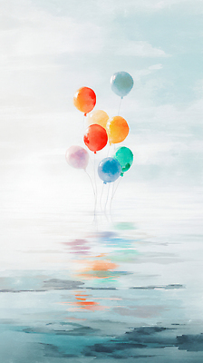 JPG 디자인 컬러 일러스트 물 반사 평화 수중 고요 수면 분위기 그림 캔버스 장면 화사함 풍선 파스텔 뷰티풀 소프트 국내일러스트 AI일러스트 AI콘텐츠 자연요소 컨셉 학용품 파일형식
