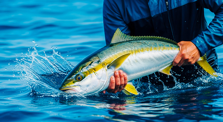 JPG 편집이미지 남자 스포츠 바다 백그라운드 낚시 어류 햇빛 수중 급류 수면 어부 참치 해산물 액션 의료성형뷰티 편집실사 AI인물포토 AI콘텐츠 직업 레저 사람 물 태양 수중동물 CG 파일형식 AI포토