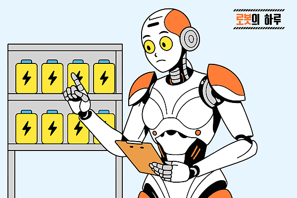 산업 일러스트 미래 기술 안전 전자제품 기계 메모지 작업장 전기에너지 건전지 로봇 전자 점검 자동화 국내일러스트 AI파일 컨셉 사무용품 에너지 파일형식 벡터