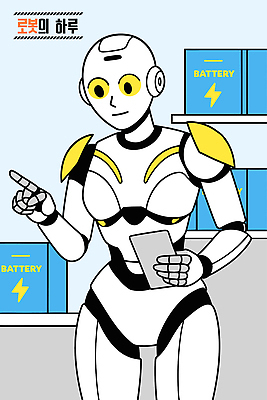 디자인 일러스트 기술 전자제품 상점 기계 장비 구매 상품 건전지 종업원 고객 로봇 모던 장면 목록 의사소통 상호작용 국내일러스트 AI파일 직업 쇼핑 파일형식 벡터