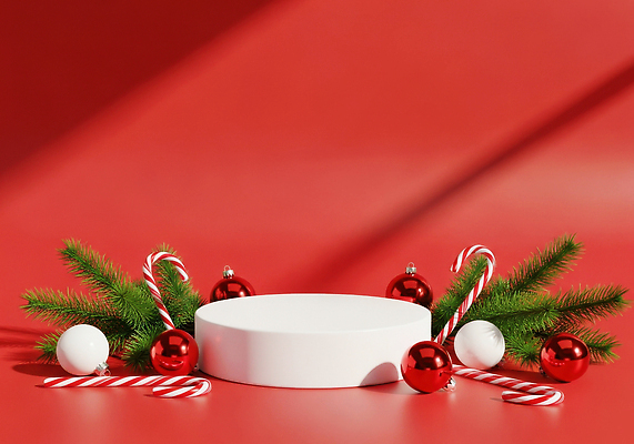 JPG 편집이미지 백그라운드 크리스마스 공 선물 장식 빨간색 흰색 소나무 휴일 분위기 플랫폼 준비 포디움 편집실사 나무 기념일 컬러 컨셉 교통시설 무대 CG 파일형식