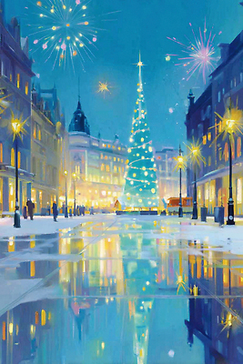 자연요소 계절 기념일 감정 다수 컨셉 크리스마스 겨울 모션 놀이 날씨 사람 풍경 야간 파일형식 풍경_경치 거리 불꽃놀이 크리스마스트리 빛 행복 축제 반짝임 여러명 도시 화려 야경 겨울풍경 따뜻함 즐거움 축하 이벤트 국내일러스트 일러스트 JPG 눈