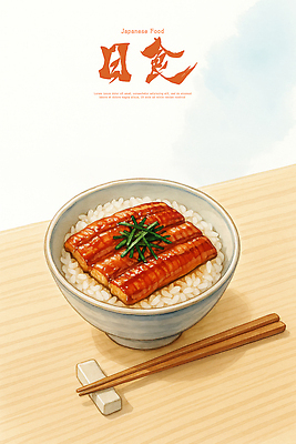 PSD 그릇 한식 일러스트 요리 식사 전통음식 장어 해산물 덮밥 쌀밥 일본음식 국내일러스트 전통 식기 음식 밥 어류 파일형식