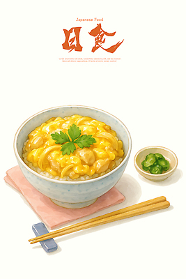 PSD 그릇 일러스트 디저트 요리 계란 식사 전통음식 쌀 맛 부드러움 일본음식 달걀덮밥 국내일러스트 전통 식기 음식 컨셉 곡류 알 감각 덮밥 파일형식