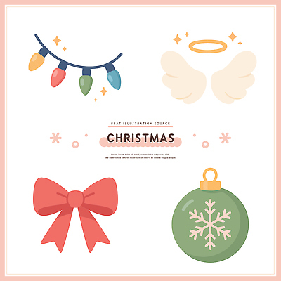 디자인 리본 예술 크리스마스 겨울 날개 일러스트 조명 선물 이벤트 장식 파티 축제 기쁨 눈송이 오브젝트 색감 엘리먼트 국내일러스트 AI파일 계절 기념일 감정 눈_날씨 파일형식 벡터