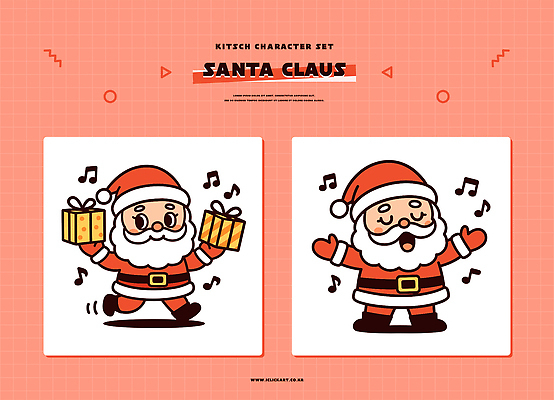 캐릭터 디자인 크리스마스 겨울 일러스트 노래 선물 웃음 빨간색 세트 산타클로스 귀여움 축제 기쁨 축하 즐거움 그림 연말 일러캐릭터 AI파일 계절 기념일 감정 음악 컬러 컨셉 표정 파일형식 벡터