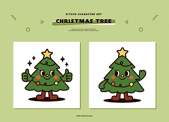 캐릭터 디자인 행복 별 크리스마스 겨울 일러스트 손가락 웃음 초록색 세트 크리스마스트리 귀여움 축제 기쁨 볼록 창작 일러캐릭터 AI파일 자연요소 손 계절 기념일 감정 컬러 컨셉 표정 파일형식 벡터