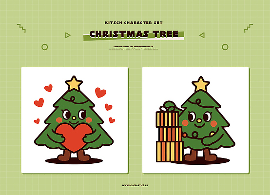 캐릭터 디자인 기념일 크리스마스장식 크리스마스 겨울 일러스트 선물 사랑 초록색 크리스마스트리 귀여움 축제 기쁨 하트 즐거움 그림 키치 일러캐릭터 AI파일 모양 계절 감정 컬러 컨셉 이벤트 파일형식 벡터