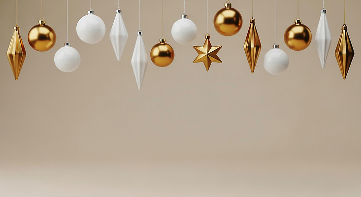 JPG 편집이미지 기념일 별 백그라운드 크리스마스 장식 인테리어 크리스마스트리 축제 금색 흰색 원형 분위기 다각형 오너먼트 이미지편집 AI컴퓨터그래픽 AI콘텐츠 자연요소 도형 디자인 컬러 컨셉 크리스마스장식 이벤트 파일형식