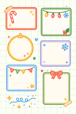디자인 감정 종이 문화 스티커 크리스마스 일러스트 장식 축제 표현 메모지 메시지 테두리 오브젝트 그림 연말 창작 테마 국내일러스트 AI파일 기념일 사무용품 파일형식 벡터