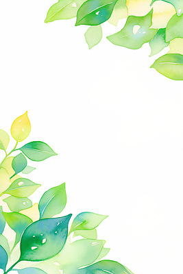 JPG 식물 디자인 계절 예술 컬러 백그라운드 잎 일러스트 자연 수채화 장식 초록색 노란색 물감 그림 부드러움 조화 뷰티풀 창의성 국내일러스트 AI일러스트 AI콘텐츠 미술도구 감각 생태계 파일형식